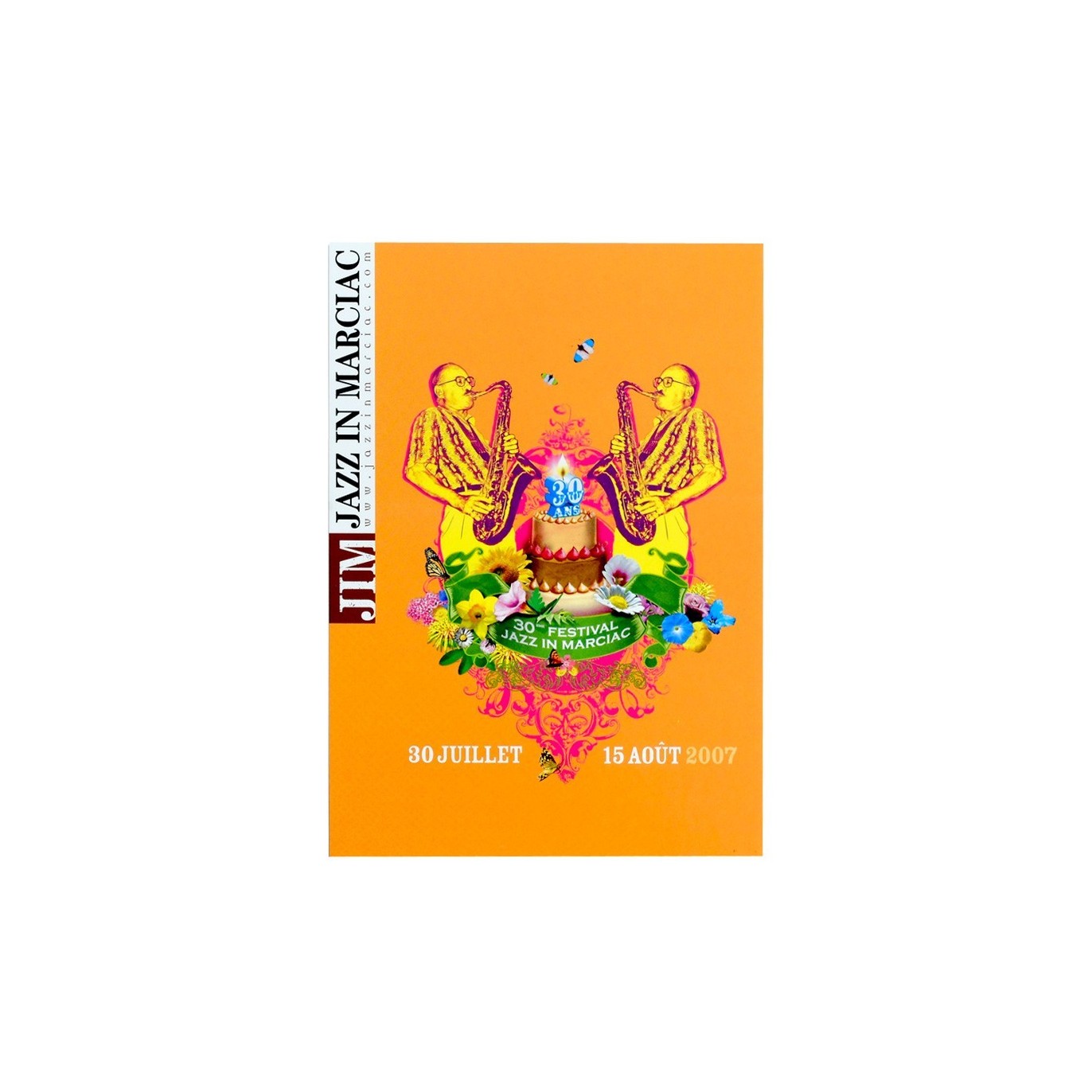 Carte postale "Affiche" Jazz in Marciac 2007 - modèle fond orange